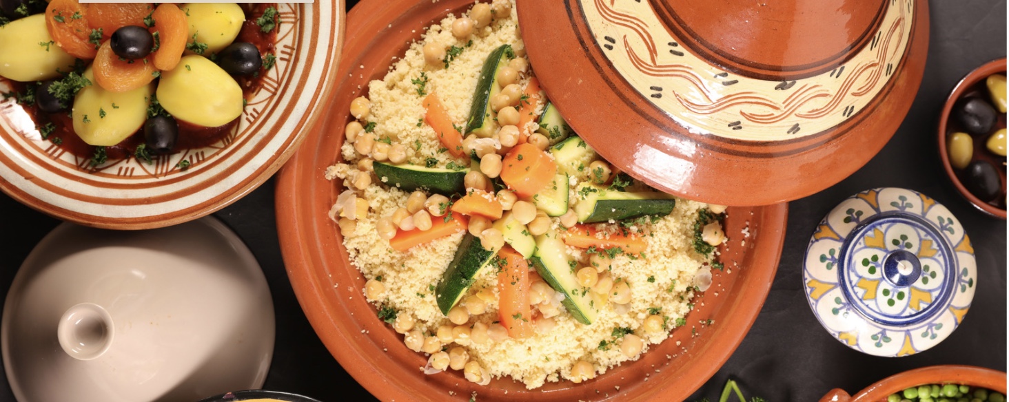 Moroccan Vegetarian Tagine with Chickpeas and Vegetables
